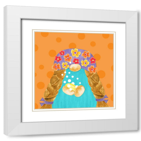 Bathroom Gnomes V White Modern Wood Framed Art Print with Double Matting by Reed, Tara
