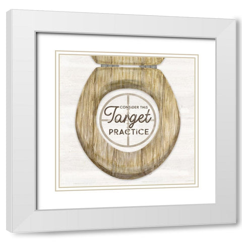 Bath Art IV-Target Practice White Modern Wood Framed Art Print with Double Matting by Reed, Tara