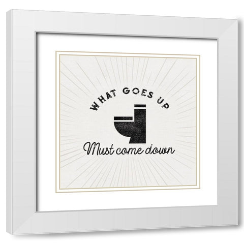 Bath Art IX-What Goes Up White Modern Wood Framed Art Print with Double Matting by Reed, Tara