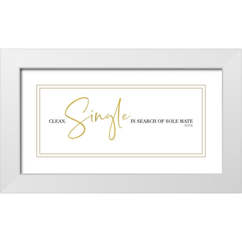 Laundry Art panel III-Single Sock White Modern Wood Framed Art Print with Double Matting by Reed, Tara