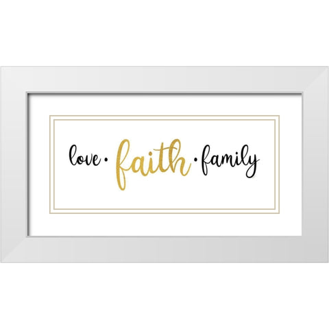 Religious Art panel II-Love Faith White Modern Wood Framed Art Print with Double Matting by Reed, Tara