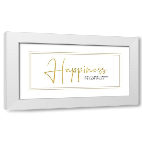 Sentiment Art panel III-Happiness White Modern Wood Framed Art Print with Double Matting by Reed, Tara