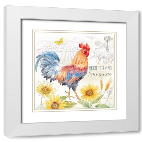 Good Morning Sunshine V-Good Morning White Modern Wood Framed Art Print with Double Matting by Coulter, Cynthia