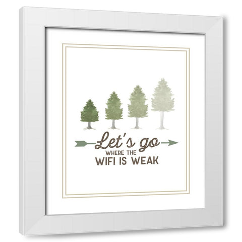 Lost in Woods portrait II-WiFi is Weak White Modern Wood Framed Art Print with Double Matting by Reed, Tara