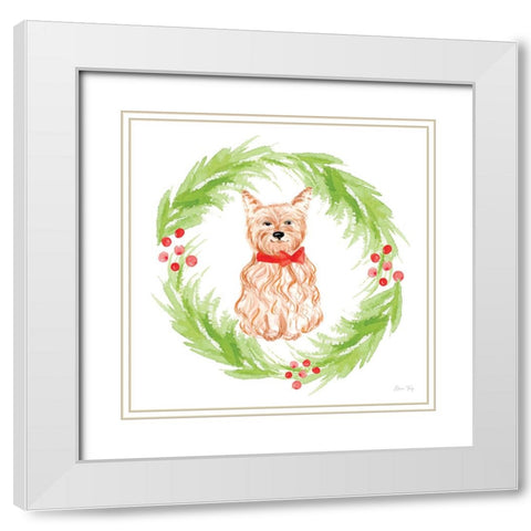 Christmas in the City I White Modern Wood Framed Art Print with Double Matting by Faye, Elena