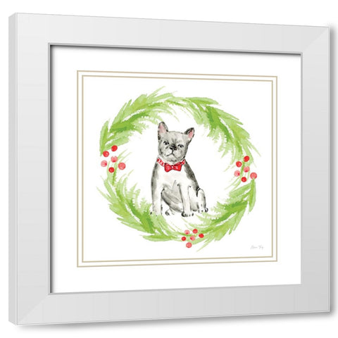 Christmas in the City IV White Modern Wood Framed Art Print with Double Matting by Faye, Elena