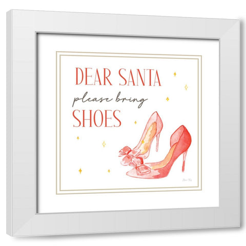Christmas in the City VI-Bring Shoes White Modern Wood Framed Art Print with Double Matting by Faye, Elena