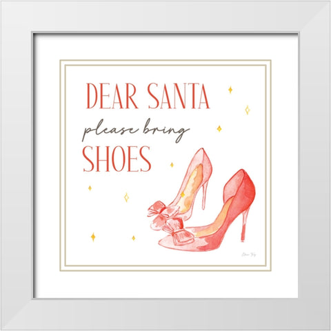 Christmas in the City VI-Bring Shoes White Modern Wood Framed Art Print with Double Matting by Faye, Elena