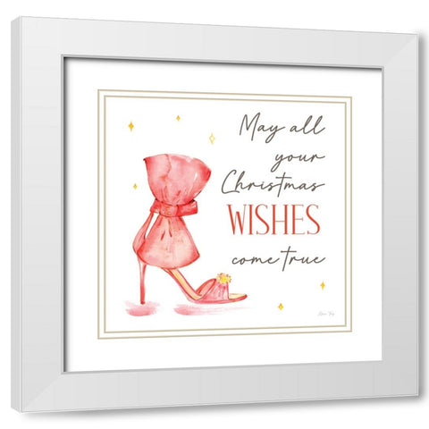 Christmas in the City VII-Wishes Come True White Modern Wood Framed Art Print with Double Matting by Faye, Elena
