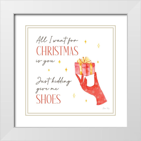 Christmas in the City VIII-All I Want White Modern Wood Framed Art Print with Double Matting by Faye, Elena