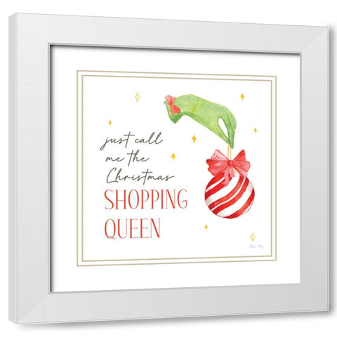 Christmas in the City IX-Shopping Queen White Modern Wood Framed Art Print with Double Matting by Faye, Elena
