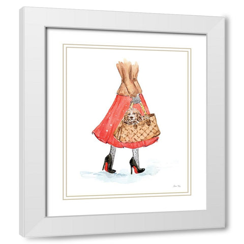 Christmas in the City portrait III White Modern Wood Framed Art Print with Double Matting by Faye, Elena