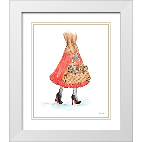 Christmas in the City portrait III White Modern Wood Framed Art Print with Double Matting by Faye, Elena