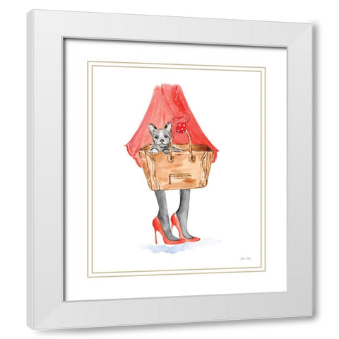 Christmas in the City portrait IV White Modern Wood Framed Art Print with Double Matting by Faye, Elena