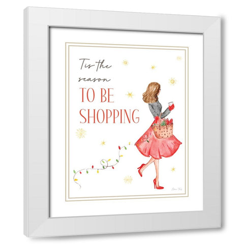 Christmas in the City portrait VI-Shopping Season White Modern Wood Framed Art Print with Double Matting by Faye, Elena