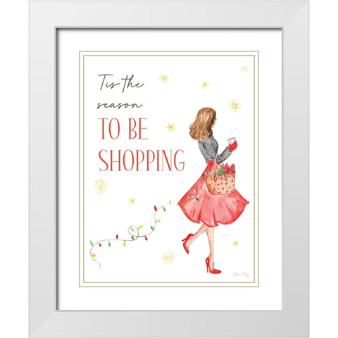Christmas in the City portrait VI-Shopping Season White Modern Wood Framed Art Print with Double Matting by Faye, Elena