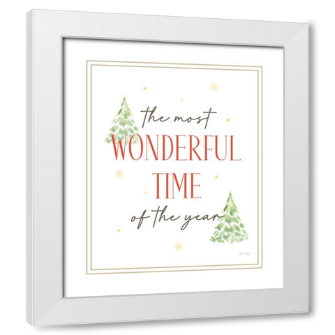 Christmas in the City portrait VII-Most Wonderful Time White Modern Wood Framed Art Print with Double Matting by Faye, Elena