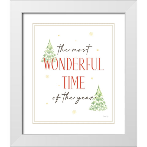 Christmas in the City portrait VII-Most Wonderful Time White Modern Wood Framed Art Print with Double Matting by Faye, Elena