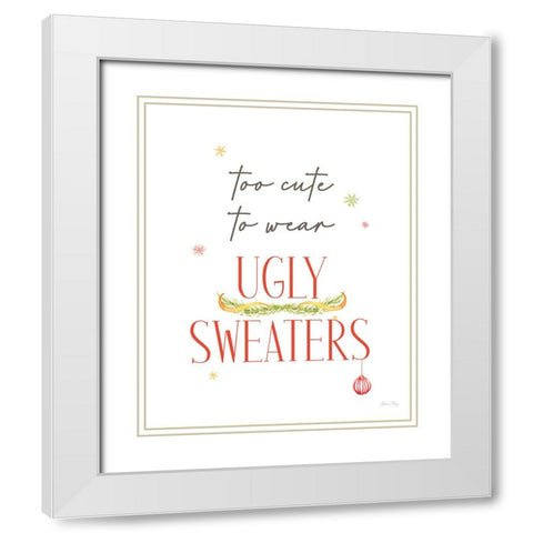 Christmas in the City portrait VIII-Ugly Sweaters White Modern Wood Framed Art Print with Double Matting by Faye, Elena