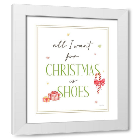 Christmas in the City portrait IX-All I Want White Modern Wood Framed Art Print with Double Matting by Faye, Elena