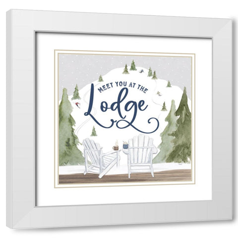 Winter Mountain Getaway II-At the Lodge White Modern Wood Framed Art Print with Double Matting by Tara Reed