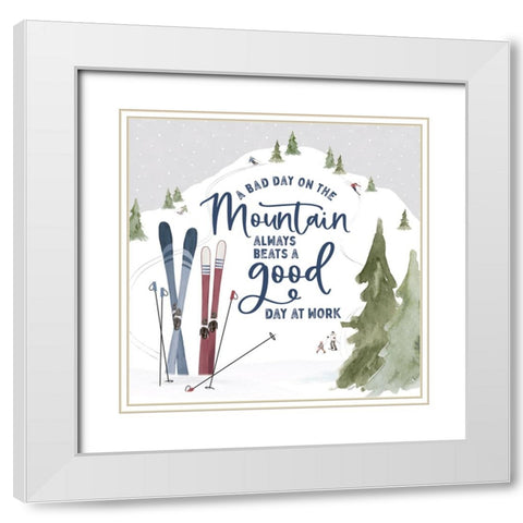 Winter Mountain Getaway IV-A Bad Day White Modern Wood Framed Art Print with Double Matting by Tara Reed