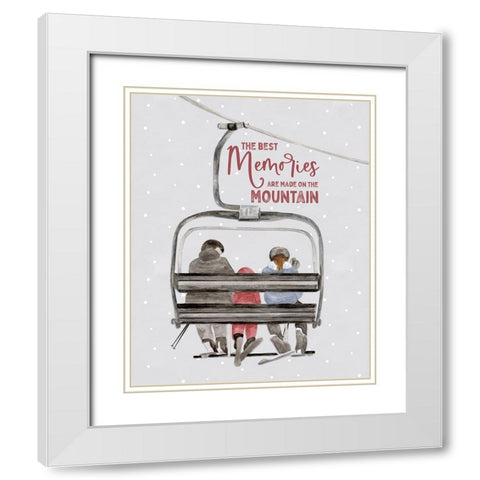 Winter Mountain Getaway portrait I-The Best Memories White Modern Wood Framed Art Print with Double Matting by Tara Reed