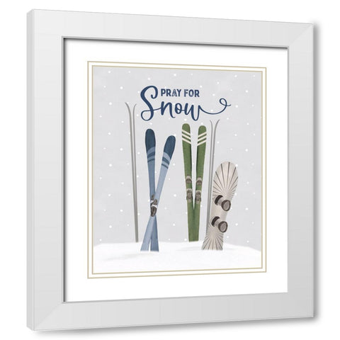 Winter Mountain Getaway portrait IV-Pray for Snow White Modern Wood Framed Art Print with Double Matting by Tara Reed