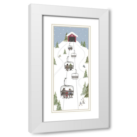 Winter Mountain Getaway panel I White Modern Wood Framed Art Print with Double Matting by Tara Reed