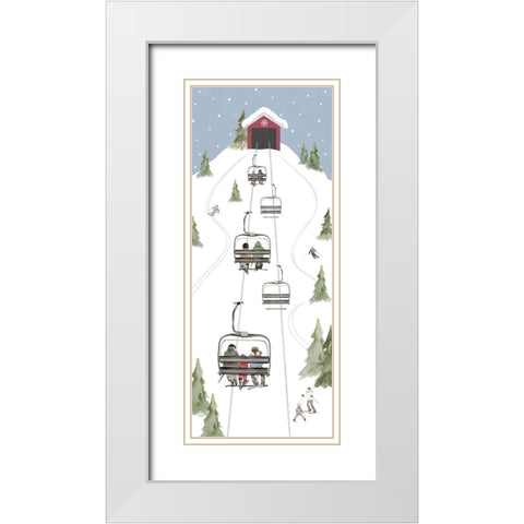 Winter Mountain Getaway panel I White Modern Wood Framed Art Print with Double Matting by Tara Reed