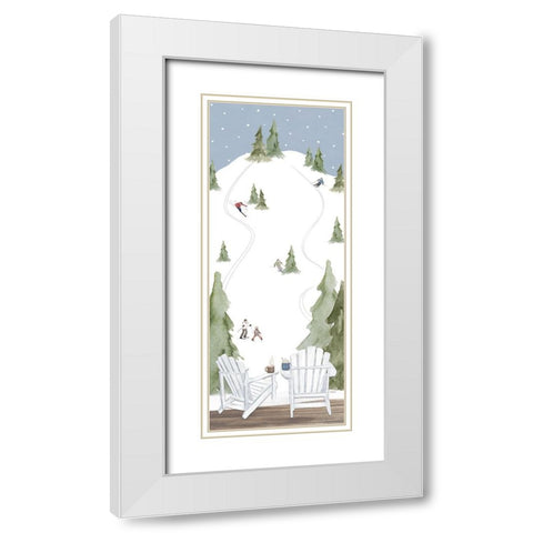 Winter Mountain Getaway panel II White Modern Wood Framed Art Print with Double Matting by Tara Reed