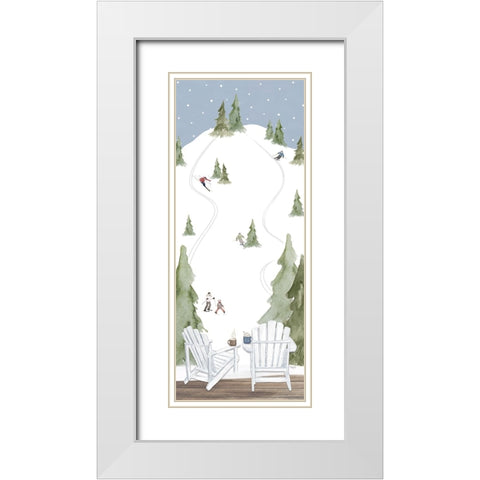 Winter Mountain Getaway panel II White Modern Wood Framed Art Print with Double Matting by Tara Reed