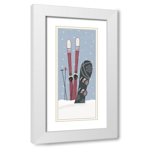 Winter Mountain Getaway panel III White Modern Wood Framed Art Print with Double Matting by Tara Reed