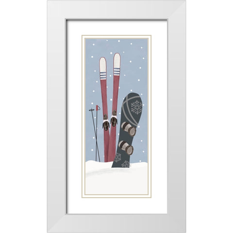 Winter Mountain Getaway panel III White Modern Wood Framed Art Print with Double Matting by Tara Reed