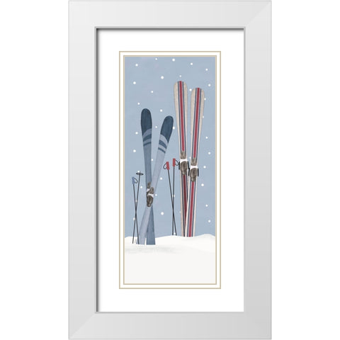Winter Mountain Getaway panel IV White Modern Wood Framed Art Print with Double Matting by Tara Reed