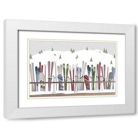 Winter Mountain Getaway landscape IV White Modern Wood Framed Art Print with Double Matting by Tara Reed