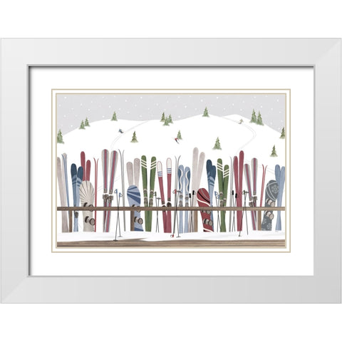 Winter Mountain Getaway landscape IV White Modern Wood Framed Art Print with Double Matting by Tara Reed