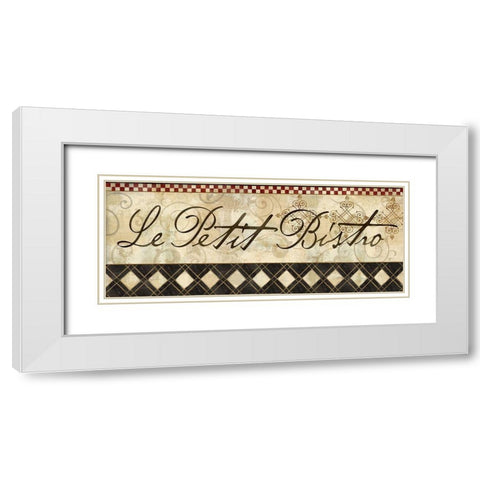 Petit Bistro Sign II White Modern Wood Framed Art Print with Double Matting by Coulter, Cynthia