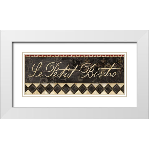 Le Cafe Sign II White Modern Wood Framed Art Print with Double Matting by Coulter, Cynthia