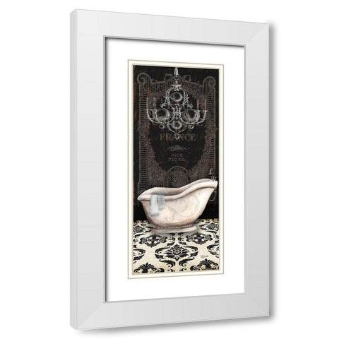 Midnight Bath Panel II White Modern Wood Framed Art Print with Double Matting by Tre Sorelle Studios