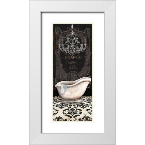 Midnight Bath Panel II White Modern Wood Framed Art Print with Double Matting by Tre Sorelle Studios