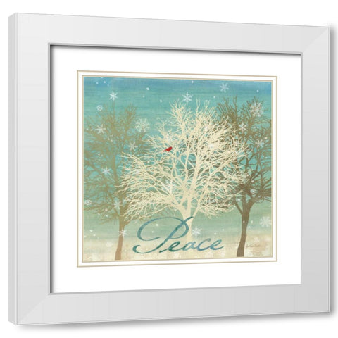 Holiday Trees I White Modern Wood Framed Art Print with Double Matting by Coulter, Cynthia