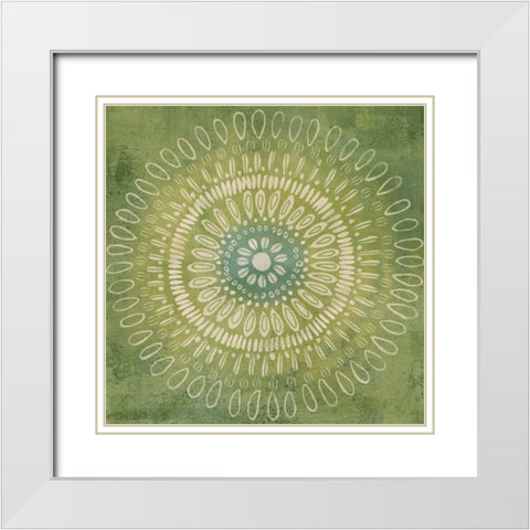 Jacobean Medallions II White Modern Wood Framed Art Print with Double Matting by Coulter, Cynthia