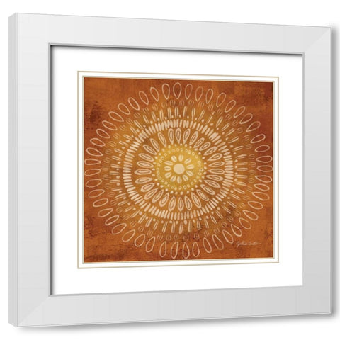 Jacobean Medallions IV White Modern Wood Framed Art Print with Double Matting by Coulter, Cynthia