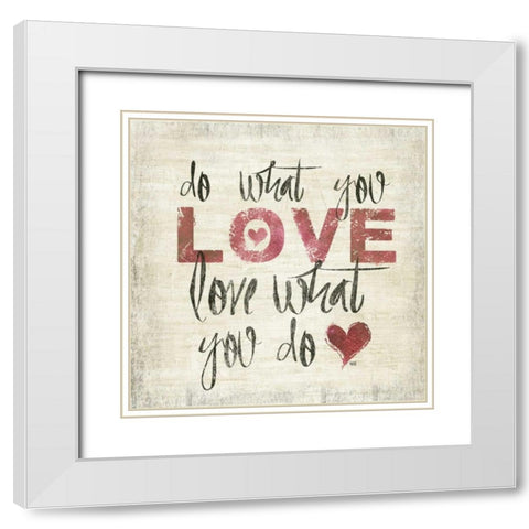 Love and Daydream I White Modern Wood Framed Art Print with Double Matting by h.artworks