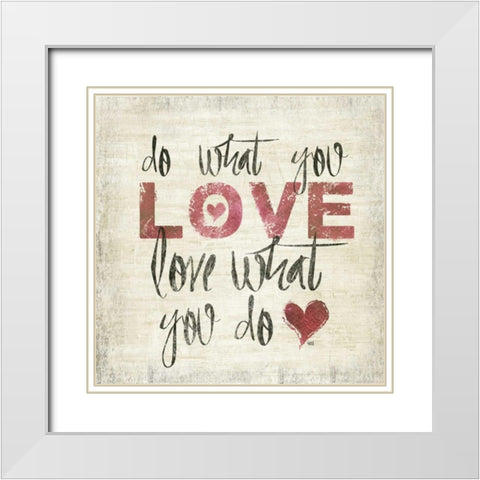 Love and Daydream I White Modern Wood Framed Art Print with Double Matting by h.artworks