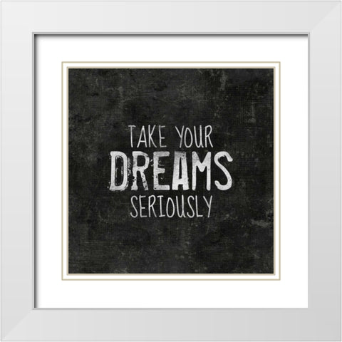 Dreams I White Modern Wood Framed Art Print with Double Matting by Iron Orchid Designs