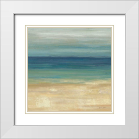 Navy Blue Horizons II White Modern Wood Framed Art Print with Double Matting by Coulter, Cynthia