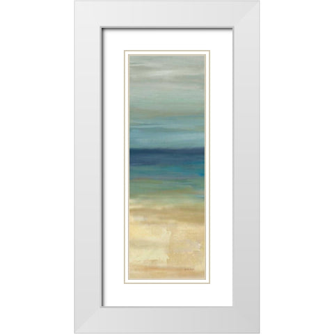 Navy Blue Horizons Panel I White Modern Wood Framed Art Print with Double Matting by Coulter, Cynthia