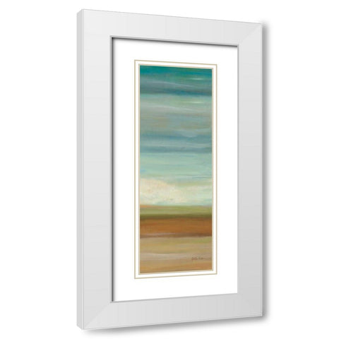 Turquoise Horizons Panel II White Modern Wood Framed Art Print with Double Matting by Coulter, Cynthia